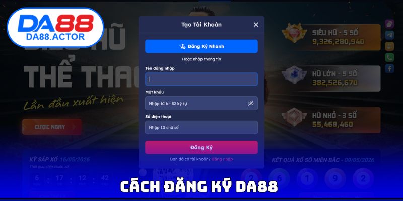 DA88 15 Cách đăng ký DA88